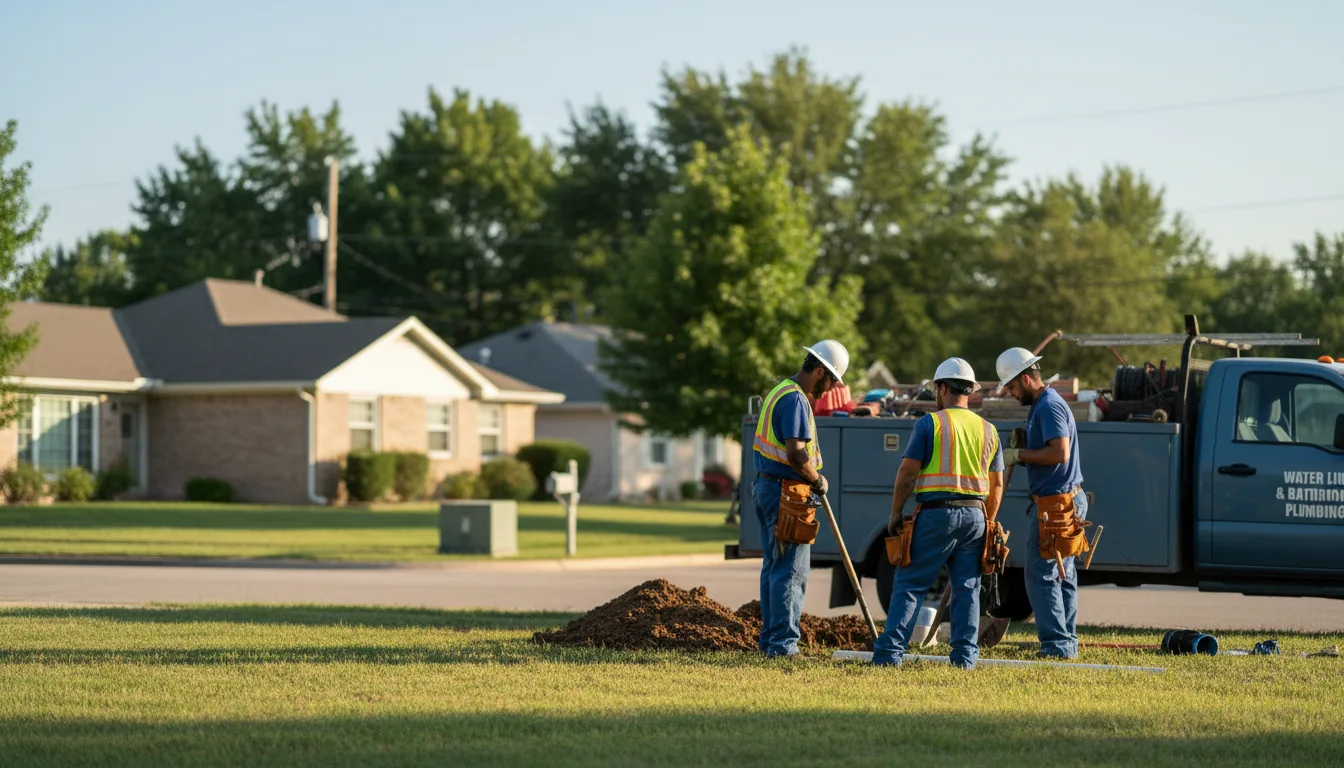 Residential water line and bathroom plumbing service in Koeltztown, MO